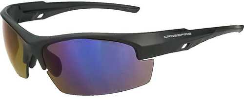 Click to see larger image. Crossfire Fire Streak Premium Shooting Glasses Black/Blue Mirror