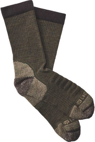 Lacrosse Men's Copper Merino Socks Lightweight Crew Olive Medium