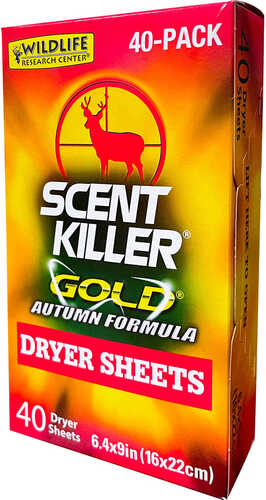 Wildlife Research Scent Killer Gold Dryer Sheets Autumn Formula 40 pk.