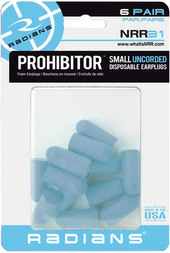 Radians Prohibitor Small Foam Earplugs 6 pr.