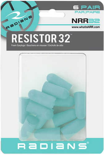 Radians Resistor32 Foam Earplugs Aqua 6 pr.-img-0