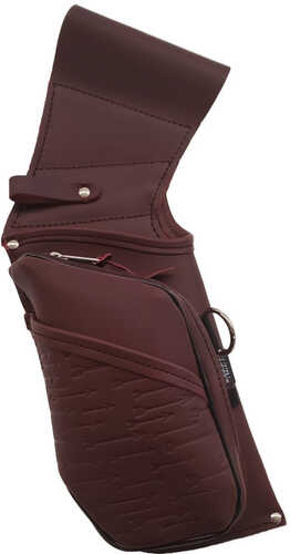 Neet N-490 Leather Field Quiver Burgundy with Basketweave Pockets RH