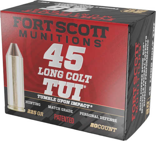 Fort Scott Munitions Pistol Ammo 45 Long Colt 225 Grain TUI 20 Rounds Model: 45LC-225-SCV