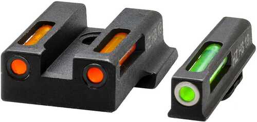 HIVIZ LiteWave H3 Tritium Express Handgun Sight Green/Orange Litepipes White Front Ring S&W EZ380
