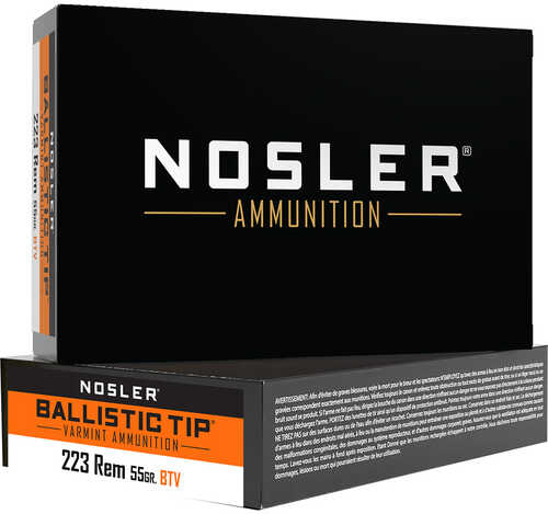 Nosler Varmint Ballistic Tip Rifle Ammunition 223 Rem. 55 gr. BT SP 20 rd. Model: 61025