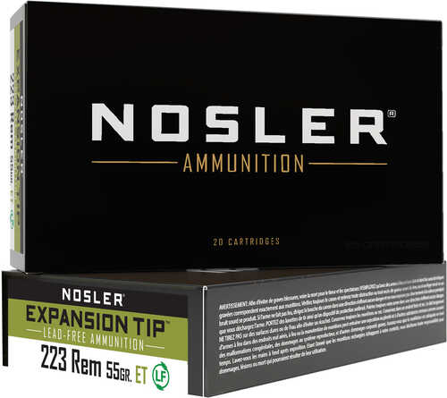 Nosler Expansion Tip Rifle Ammunition 223 Rem. 55 gr. ET SP 20 rd. Model: 40150