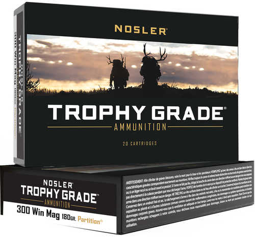 Nosler Trophy Grade 300Wm 180G 20Rd 10Bx/Cs Partition Tip