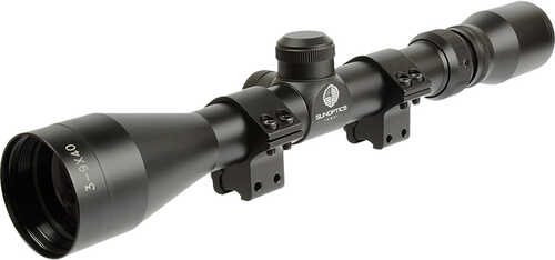 Sun Optics Heavy Duty Rimfire Rifle Scope Package 3-9x40mm Duplex .22 Rings