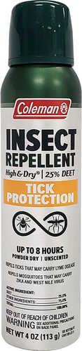 Coleman High and Dry Insect Repellent 4oz - 25% Deet w/ Tick Protection