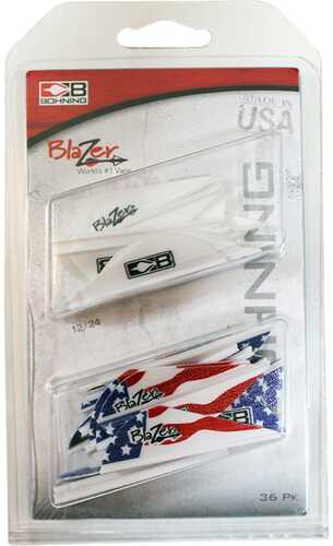 Bohning Blazer Vane Combo White/American Flag 36 pk. Model: 101050WH/AF