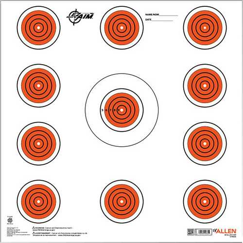 EzAim 11 Spot Indoor Paper Target 12x12 13 pk. Model: 15245