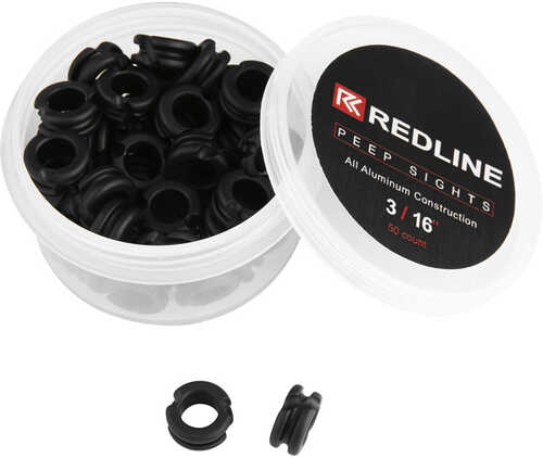 Redline Peep Sight "3/16"" 50ct Black"