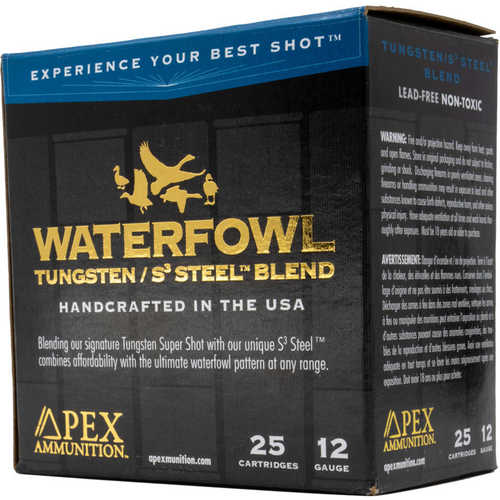 Apex Waterfowl TSS/S3 Steel Blend Shotgun Ammo 12 ga. 3 in. 1-5/16oz #4/#7.5 25 rd. Model: WS3-475