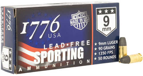 1776 USA Lead Free Sporting Pistol Ammo 9mm 90 gr. LFB 50 rd. Model: 1776009090