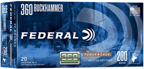 Federal PowerShok Rifle Ammo .360 <span style="font-weight:bolder; ">Buckhammer</span> 180 Grain PowerShok 20 Rounds Model: 360BHAS