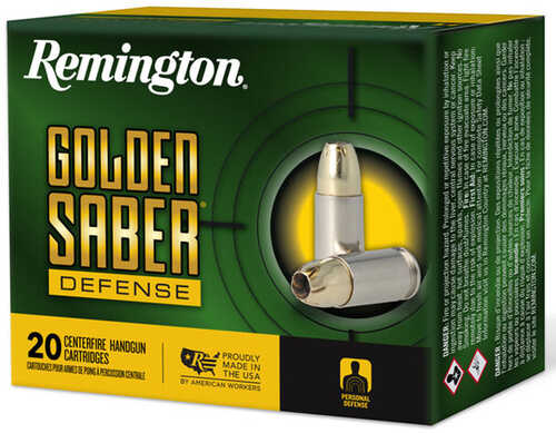 Remington Ammunition R21368 Golden Saber Bonded 10mm Auto 180 Gr Brass Jacketed Hollow Point (BBJHP) 20 Bx/25 Cs