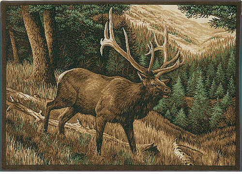 High Country Roaming Elk Rug Nylon 37x52 24533