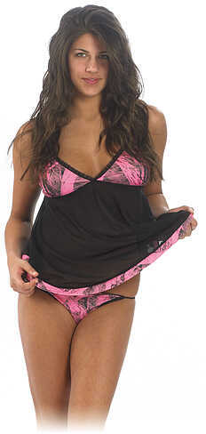 WEBERS CAMO LEATHER GOODS Naked North Pink Lace Baby Doll Set Sm 35491