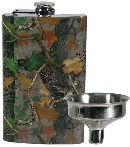 Rivers Edge Products Stainless Steel Pocket Flask - Camo Fall Transition 9oz. 998