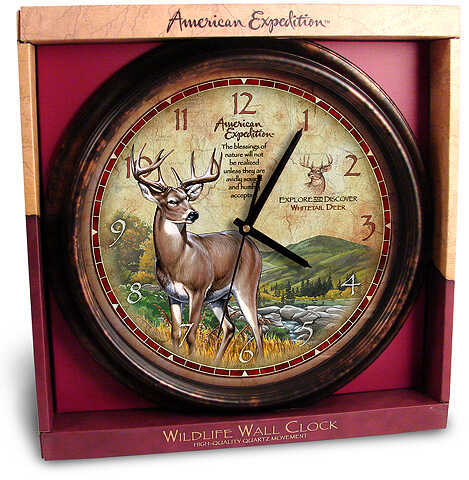 Ideaman Inc. / AM Expedition INC/AM Wildlife Wall Clock - Whitetail Deer 15 7/8 37208
