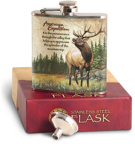 Ideaman Inc. / AM Expedition Stainless Flask - Elk w/Funnel 6oz. 37214