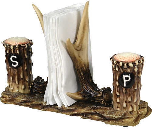 Rivers Edge Products Antler Salt/Pepper Shakers with Napkin Holder 520