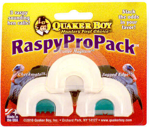 Quaker Boy Raspy Pro Pack Diaphragm Turkey Calls Model: 11314