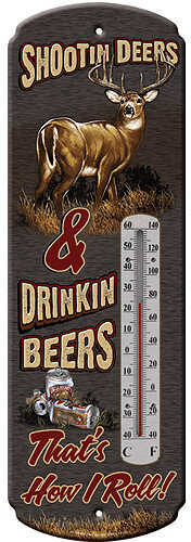 Rivers Edge ShooTin Deers Thermometer Tin Indoor/Outdoor 17x5