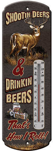 Click to see larger image. Rivers Edge ShooTin Deers Thermometer Tin Indoor/Outdoor 17x5
