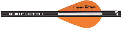 New Archery NAP Quikfletch Twister Vane System 1 white, 2 orange Black 6/pk. 56591