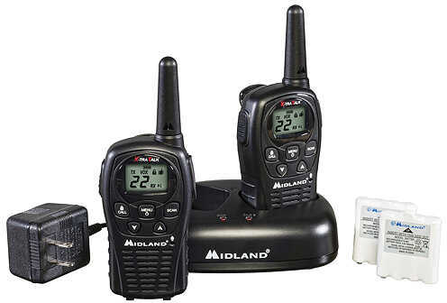 Midland Radios LXT500VP3 2 Way w/Batteries & Charger 22 Chl 24mile Black 2/pk. 58192