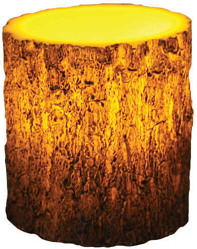 Rivers Edge Flameless Led Tree Bark Candle 4"dia/5"Tall Auto-Off