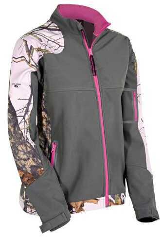 Yukon Advanced Optics Womens Soft Shell Jacket Mossy Oak Pink/Grey Medium Model: WSSJW-PN-M