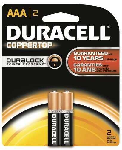Duracell Coppertop Battery AAA 2 pk. Model: 041333224015