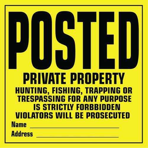 Big Game Products Inc. Posted Sign 12 pk. Model: HUNT-SIGN