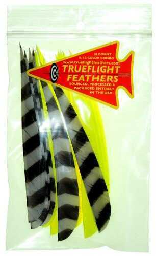 Trueflight Mfg Comp Inc Feather Combo Pack Barred/Chartreuse 5in. LW Shield Cut Model: 21937