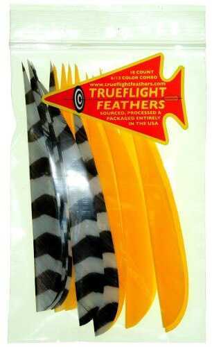 Trueflight Mfg Comp Inc Feather Combo Pack Barred/Yellow 5 in. LW Shield Cut Model: 21933