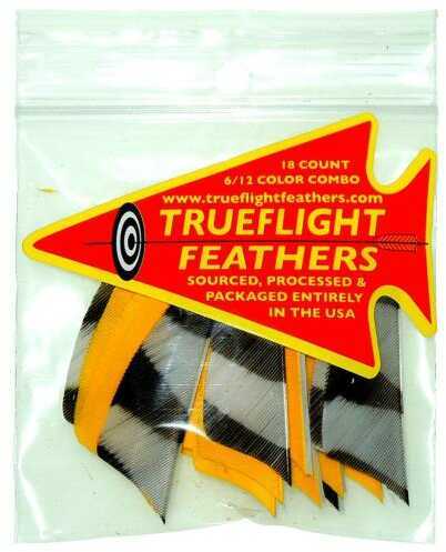 Trueflight Mfg Comp Inc Feather Combo Pack Barred/Yellow 2 in. RW Shield Cut Model: 30933