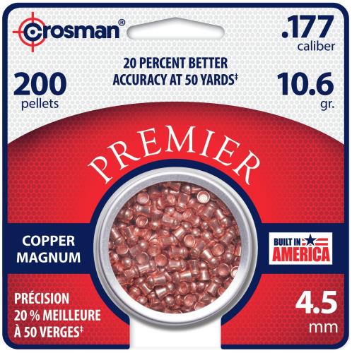 Crosman Premier Copper Pellet .177 200 pk. Model: CPD77