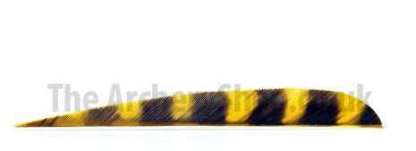 Trueflight Mfg Comp Inc Feathers Parabolic Barred 5" Right Wing Yellow 100/Pk