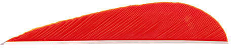 Trueflight Mfg Comp Inc Feathers Parabolic Solid Color 5 LW Red 100/Pk.
