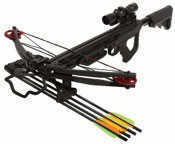 PSE Archery Smoke Crossbow Package Black with 4x32 Mult-Ret Scope 180# Md: 1200