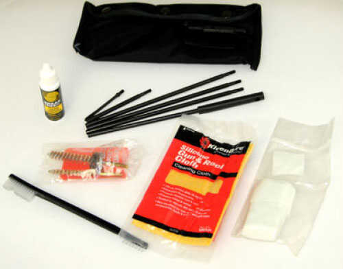 Kleen-Bore Field Pack Cleaning Kit AR-15/M-16 223/5.56 - Black Nylon Pouch 4-Piece Steel Rod (27") - Accessory POU302B