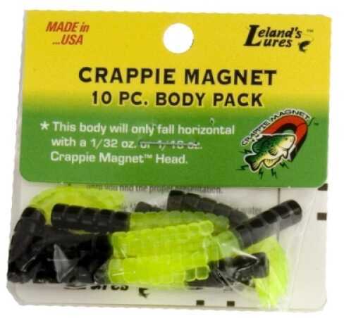 Lelands Lures Crappie Magnet Body 15pk Black/Chartreuse Md#: CM15-BC