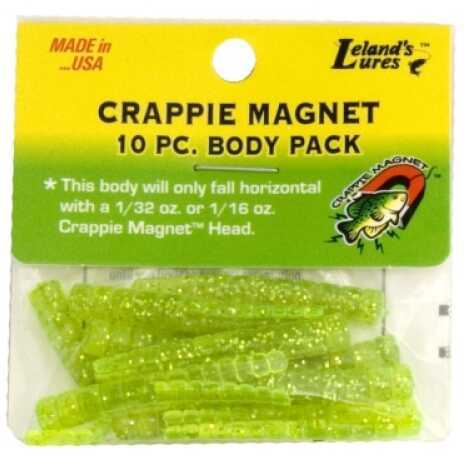 Lelands Lures Crappie Magnet Body 15pk Chartreuse w/Silver Flake Md#: CM15-CSF