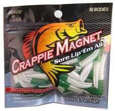 Lelands Lures Crappie Magnet Body 15pk Green/Pearl Md#: CM15-GP