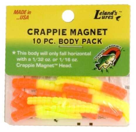 Lelands Lures Crappie Magnet Body 15pk Orange/Chartreuse Md#: CM15-OC