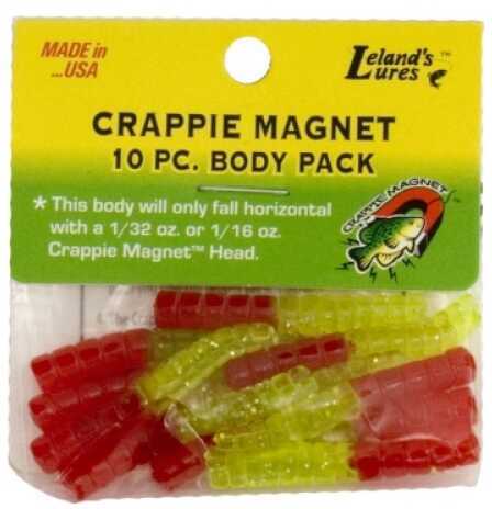 Lelands Lures Crappie Magnet Body 15pk Red/Chartreuse Flash Md#: CM15-RCF