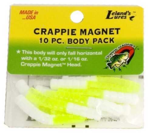 Lelands Lures Crappie Magnet Body 15pk White/Chartreuse Md#: CM15-WC
