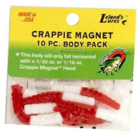 Lelands Lures Crappie Magnet Body 15pk White/Red Md#: CM15-WR